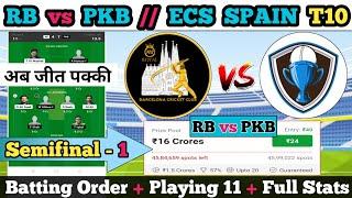 RB vs PKB Dream11 || RB vs PKB Dream11 Prediction || RB vs PKB 95TH Match || rb vs pkb