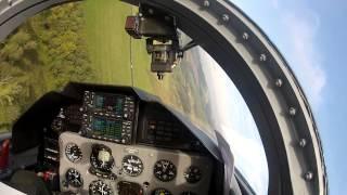 L-39 Albatros cockpit view low pass, acrobatics, landing