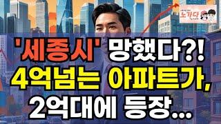 '세종시' 망했다! 4억넘는 아파트가 2억대에 나왔다! 폭락하는 가격에 정신 못 차리는 투자자들. 세종시 아파트 경매, 반값 쇼크! 부동산 이야기 집값전망 하락 폭락 노가다 노비