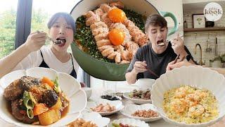 Korean Mom Cooks Korean Family Recipe for my husband!!(ft.sotbab,Ggorijjim,shrimp fried rice)