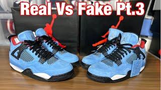 Air Jordan 4 x Travis Scott Real Vs Fake Pt.3 another good one.