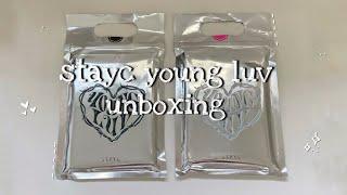stayc young luv album unboxing + makestar pobs 