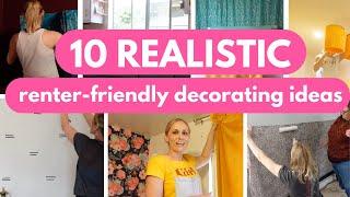 10 REALISTIC Budget Renter-Friendly Decorating Ideas | No Paint/No Wallpaper | Tips & Hacks