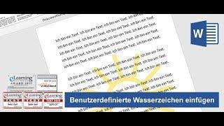 Word 2016: Benutzerdefinierte Wasserzeichen einfügen