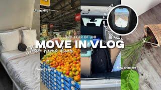 Uni move-in vlog | travelling to CPT + res tour + grocery run |SHEIN home haul | UWC student