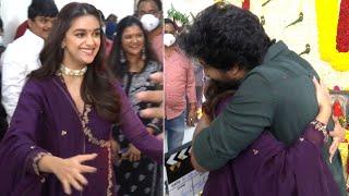 Keerthy Suresh Tight HUGS Hero Nani At Dasara Movie Launch | Filmylooks