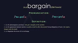 Bargain Meaning And Pronunciation | Audio Dictionary