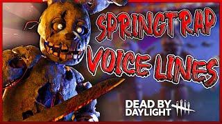 Springtrap ANIMATED Voice Lines | FNAF X Dead By Daylight | Secret Of The Mimic (FNAF Animation)
