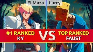 GGST ▰ El Maza | Dany (#1 Ranked Ky) vs Lurry (TOP Ranked Faust). High Level Gameplay