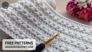 VERY EASY Crochet Pattern for Beginners (2 ROWS RPT)!️ Crochet Stitch for Baby Blanket & Bag