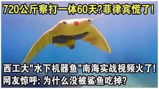 720公斤察打一體60天，菲律賓慌了？西工大“水下機器魚”南海實戰視頻火遍全球！網友驚呼：為什麼沒被鯊魚吃掉？