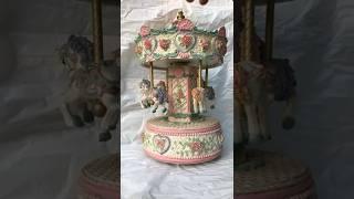 1950s Pink Musical Carousel #musicbox #carousel #merrygoround #collectibles