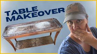 Trashed table gets a Dramatic Furniture Makeover #furnituremakeover #paintedfurniture #diy