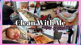 NEW Super Productive Clean With Me ~ Real Mom Life Get It All Done ~ Cleaning Motivation