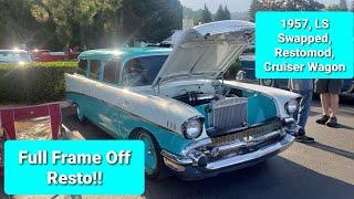 1957 CHEVY 210 WAGON FULL FRAME OFF LS SWAPPED RESTOMOD CRUISER