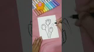 Cute flower drawing by noor#art #artandcraft #drawing #craft #brushpen #diy @Noor-12..345