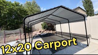 12x20 All Weather Carport With Side Walls From Sophia & William!  Instant Garage Space!!