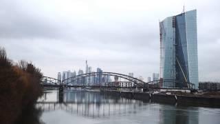 Construction of the new European Central Bank building in Frankfurt am Main