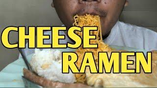 ASMR/MUKBANG | Cheese Ramen, Spam, Fried Egg and Rice | Mouth Only