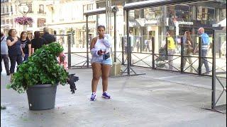 BUSHMAN HER SCREAMS CALLED THE ATTENTION OF THE STREET. CRAZIEST REACTION 