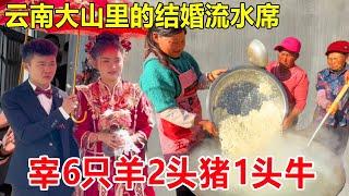 云南大山里的结婚流水席，宰6只羊2头猪1头牛，连吃三天氛围感太强了#麦总去哪吃