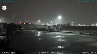 BigRigTravels | WINTER STORM WATCH LIVE in Longmont, CO (2/22/23 12:17 AM)