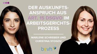 Der Auskunftsanspruch aus Art  15 DSGVO im Arbeitsgerichtsprozess