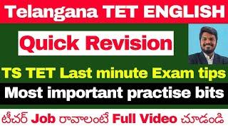 TS TET ENGLISH GRAMMAR MOST IMPORTANT PRACTISE BITS |TET ENGLISH QUICK REVISION CLASSES FORFULLMARKS