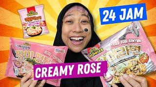 24 Jam Makan CREAMY ROSE Viral ala KPop - Mie KOREA  Asti Kunyit - Bunda Aqilla Eps 385