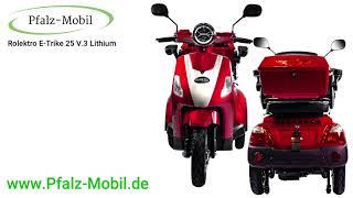 Rolektro E Trike V.3 Lithium-Akku Blau Rot Schwarz | Akku herausnehmbar | extern ladbar