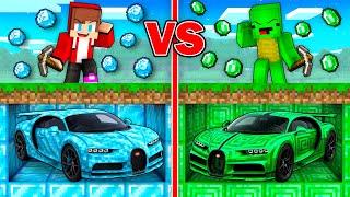Mikey EMERALD vs JJ DIAMOND Sport Car Mine Battle in Minecraft - Maizen