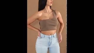 Lisbon One Shoulder Ribbed Crop Top