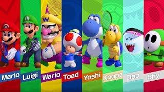 Mario Tennis Aces - All Characters & Costumes (DLC Included)