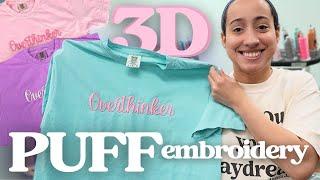 My first time trying 3D puff foam embroidery on tshirts for my small business