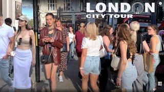LONDON CITY TOUR | Central London Shopping Streets - Window Shopping | London Street Walk 4K HDR