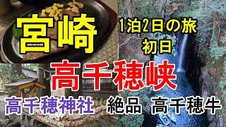 【宮崎 初日】宮崎　高千穂観光　高千穂神社　高千穂峡　絶品高千穂牛に舌鼓