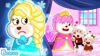 Pink vs Blue Princess | Blue Elsa Princess Feels Jealous of Pink Anna Princess | Bearee Kids Show