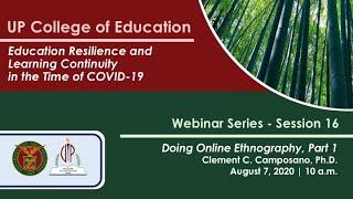 ERLC Webinar for Key Strategy 8: Doing Online Ethnography Part 1