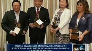 Saksi: Arnold Clavio, Mike Enriquez, Mel Tiangco at Jessica Soho, binigyang parangal