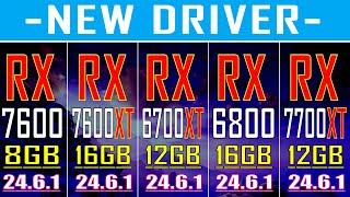 RX 7600 vs RX 7600XT vs RX 6700XT vs RX 6800 vs RX 7700XT || NEW DRIVER || PC GAMES TEST ||