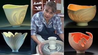 Tips to throwing  even porcelain walls on the potter's wheel by Antoinette Badenhorst