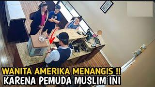 SIKAP PEMUDA MUSLIM DERMAWAN MEMBUAT WANITA AMERIKA MENANGIS TERHARU