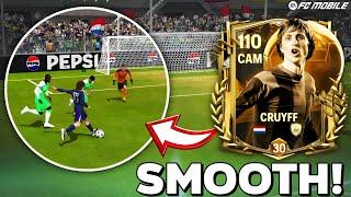 110 RATED JOHAN CRUYFF IS HERE‼️HE FEELS SO SMOOTH🫰 BEST CAM?? FC MOBILE!