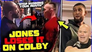 BREAKING! Jon Jones CLASHES with Colby Covington Over DISRESPECTFUL Comments, INTENSE Exchange!