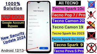 All Tecno Android 12/13 FRP Bypass 2024 New Security Update | Tecno Google Account Bypass Without PC