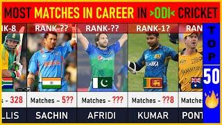 Most Matches Played in Career in ODI Cricket : TOP 50 | Cricket List | ODI Cricket