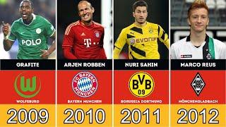 The Best Players in The German League (Bundesliga) from year to year