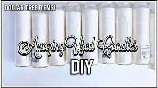 SEE HOW SHE transforms used candles into home decor | Easy Dollar Tree DIY you can make!