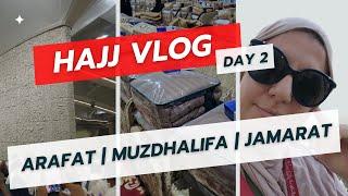 Inside Look at Hajj Vlog Day 2 Experience | Arafat Day | Muzdhalifa | Jamarat Stoning Close-Up
