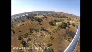 Okavango Delta Helicopter flight from Chief's camp to Xudum over Chief's Island.